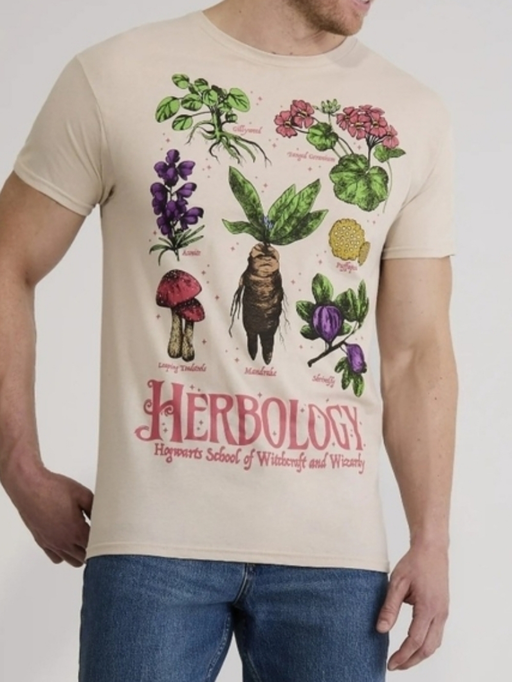 NWT Harry Potter Herbology Tee XL Unisex Warner Bros Hogwarts Botanical Shirt
